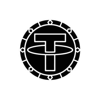 Bold Tether Cryptocurrency Symbol Design A Modern Representation of Digital Currency and Financial Technology vector
