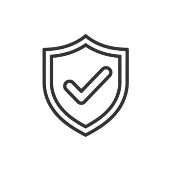 Protection and Verification Icon An Illustration of a Shield with a Checkmark Inside vector