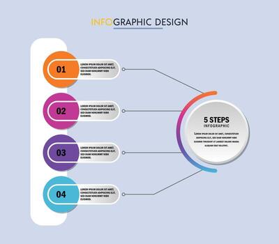 Infographic label design with circle infographic template design and 4-5-6 options or steps. Can be used for process diagram, presentations, workflow layout, banner, flow chart, info graph. vector