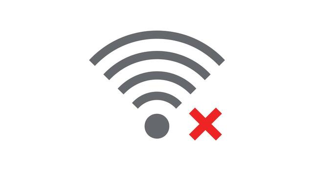 A wifi symbol with an x on it vector