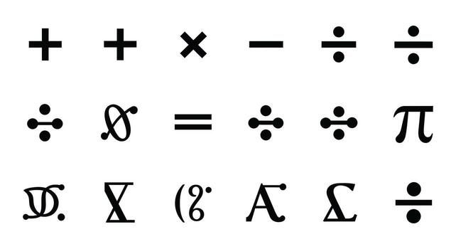 Math symbols and symbols for the number pi vector