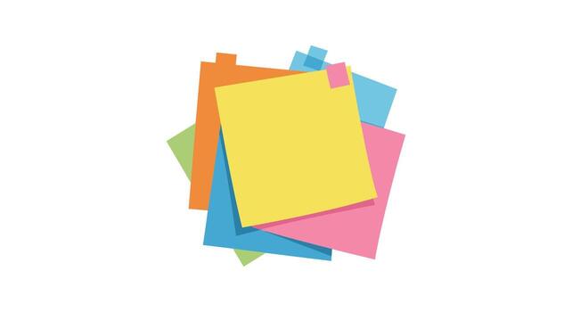 A stack of colorful sticky notes on a white background vector