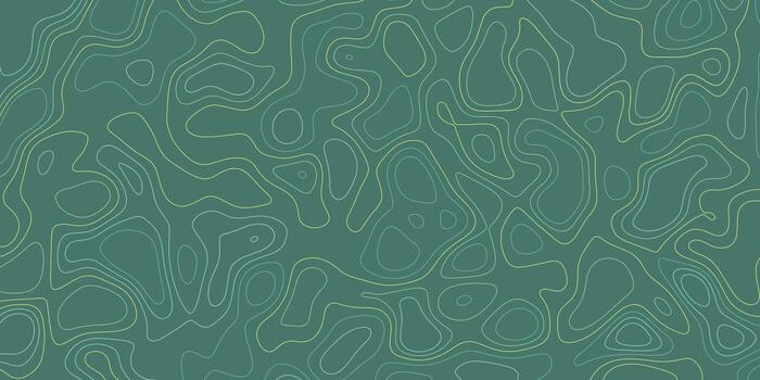Unique abstract design featuring green and yellow contour lines on a textured background vector