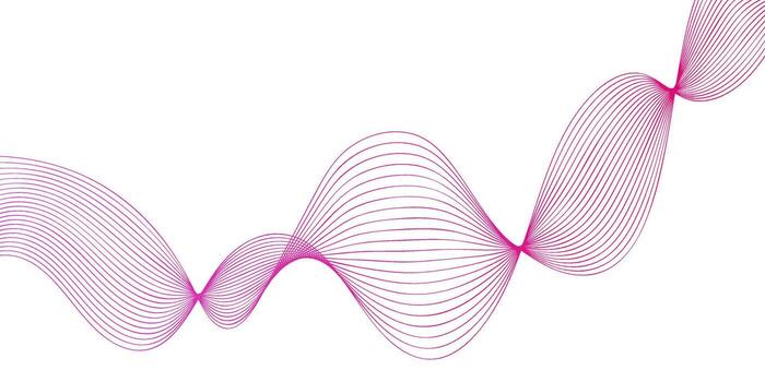 fluido rosado líneas crear un dinámica ola modelo en contra un blanco fondo, exhibiendo movimiento y elegancia vector