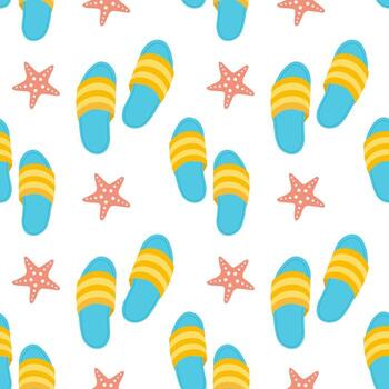 verano sin costura modelo con dar la vuelta fracasos y estrella de mar blanco antecedentes. verano antecedentes. diseño para textiles, envase papel, cuadernos, bloc. vector