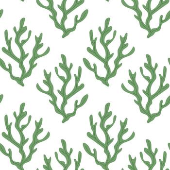 Summer pattern, seamless seaweed pattern on a white background. Summer background. illustration. vector