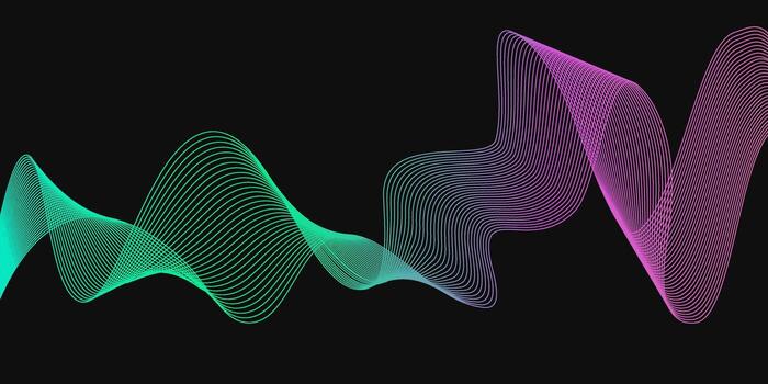vistoso sonido olas en vibrante patrones ilustrando música frecuencia dinámica vector