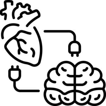 A linear style icon showing empathy concept vector