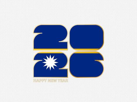 Abstract numbers 2026 with flag of Nauru. vector