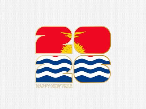Abstract numbers 2026 with flag of Kiribati. vector