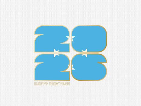 Abstract numbers 2026 with flag of Micronesia. vector
