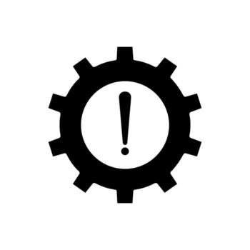 thin line failure icon with broken operational process. concept of repair or maintenance symbol vector