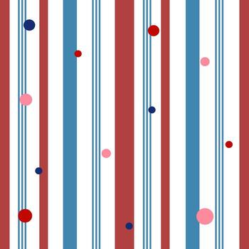 sin costura modelo con rojo y Armada vertical rayas y polca puntos vector