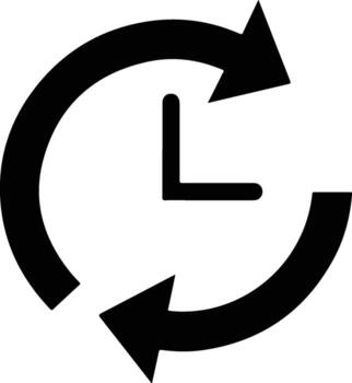 un reloj y flecha en un circulo vector