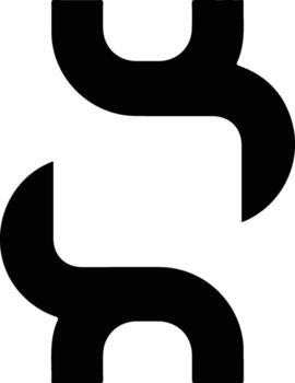 Abstract Black Chain Link Design Element. vector