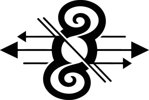 resumen remolino diseño con flechas interconexión símbolo. vector