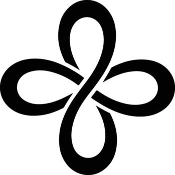 Intertwined Knot Symbol Celtic Design Endless Loop Black and White. vector