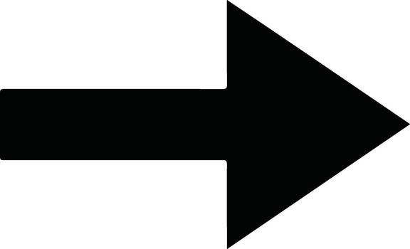 negro flecha icono Derecha dirección puntero. vector