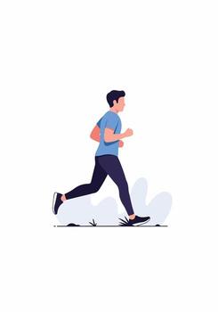 A man running in a flat style vector
