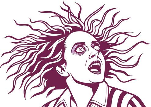Madness Concept Design Illustration Abstract Madness Face with Chaotic Expression vector