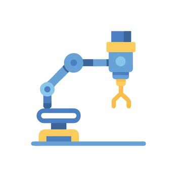 un robot brazo con un herramienta en eso vector