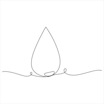 Continuous Line Art Illustration of Water Drop Shape vector