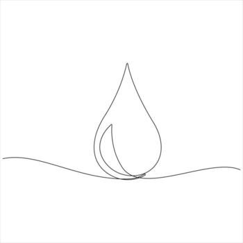 continuo línea dibujo agua soltar forma símbolo ilustración en sencillo contorno bosquejo estilo para moderno diseño vector