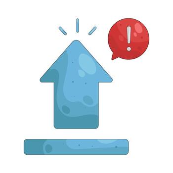 Illustration of Attention Sign for Upload Error vector