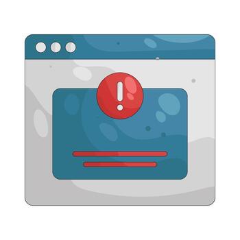 Illustration of an Error Message in Browser vector