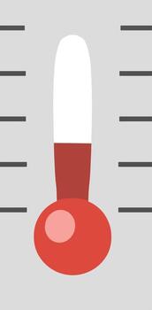 Thermometer with red lines and mercury vector
