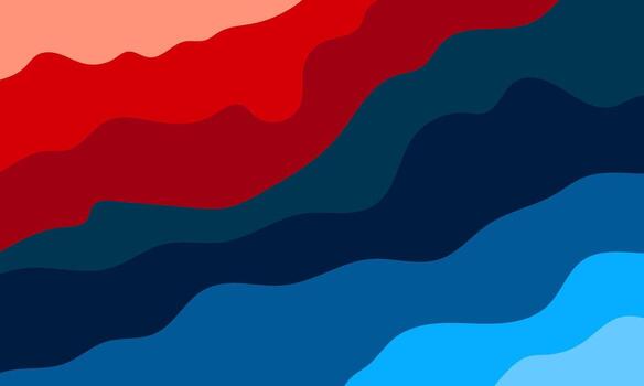 abstract layered wavy shapes with red and blue tones creating modern artistic background vector