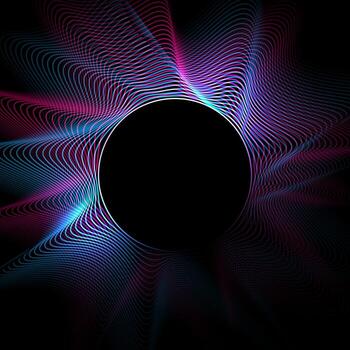 Red blue circle lines abstract background overlap layer on dark space with waves effect decoration. Modern graphic design element stripes style concept for web, poster, flyer, card, or brochure cover vector