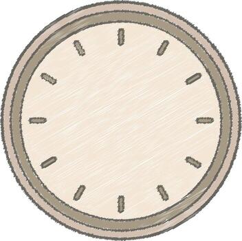 Simple round clock face with hour tick marks and textured center vector