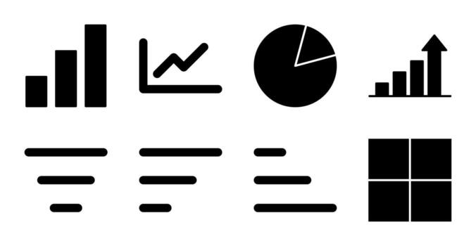 Table and Data Solid Icons for Mobile vector