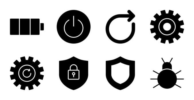 Bug Report Solid Icons for Digital System vector