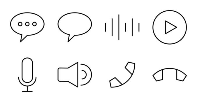 Chat and Comment Line Icons for App Interface vector
