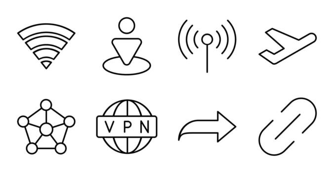 compartir y enlace línea control S icono colección vector
