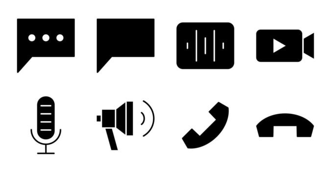Communication Solid Icon Set for UI vector