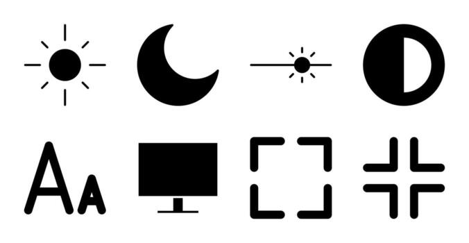 ui monitor y temas sólido íconos para inteligente dispositivos vector