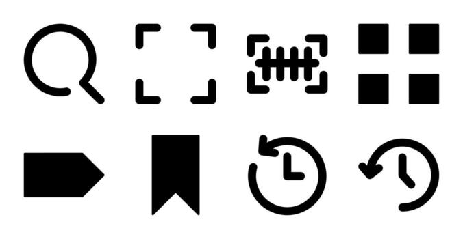 System Solid Icons for Mobile Interface vector