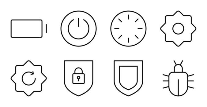 Security and Shield Line Icon Pack for Web Platform vector