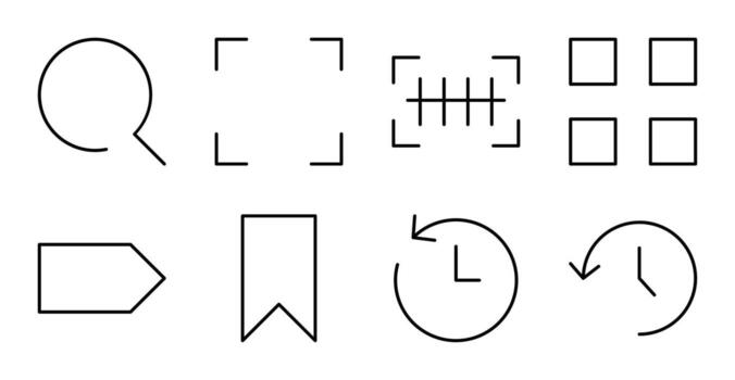 Search and Scan Line Icon Set for UI vector