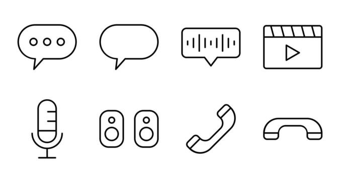 Communication Line Icon Set for UI vector