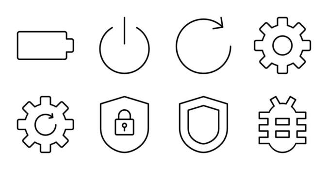System Update Line Icons for Device Utilities vector