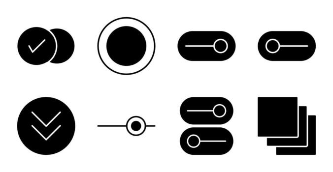 Interface Elements Solid Icon Set for UI vector