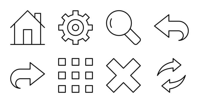 mínimo ui línea control S icono colección vector