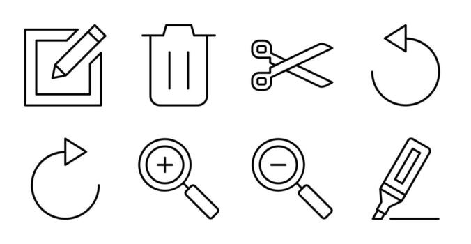 Highlight and Edit Line Icons for Mobile vector