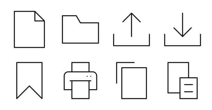 Document and Files Line Icon Set for UI vector