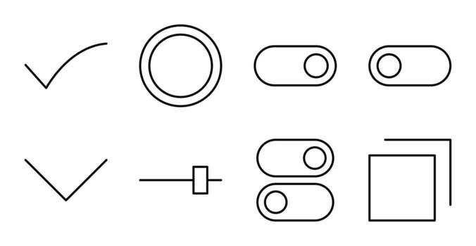 Interface Elements Line Icon Set for UI vector