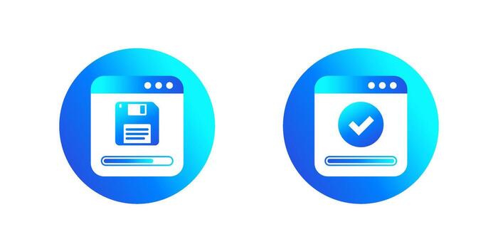backup or copy files icons with a floppy disk vector